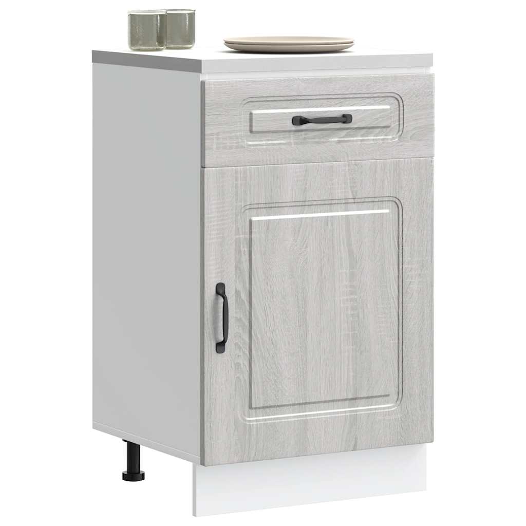 Meuble Mural Rangement Armoire Murale De Cuisine Kalmar - Gris Béton - Bois D'ingénierie 80x31x60 Cm Armoire Murale 80x31x60cm étagères