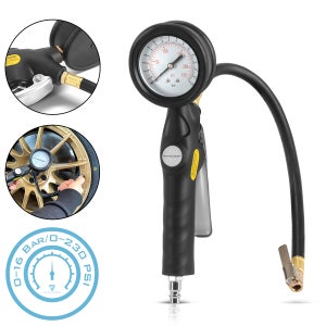 Pistolet à Pression De Pneu Auto-Serrant 0-12 Bar Avec Jauge - Gonfleur Pneu Voiture Précis