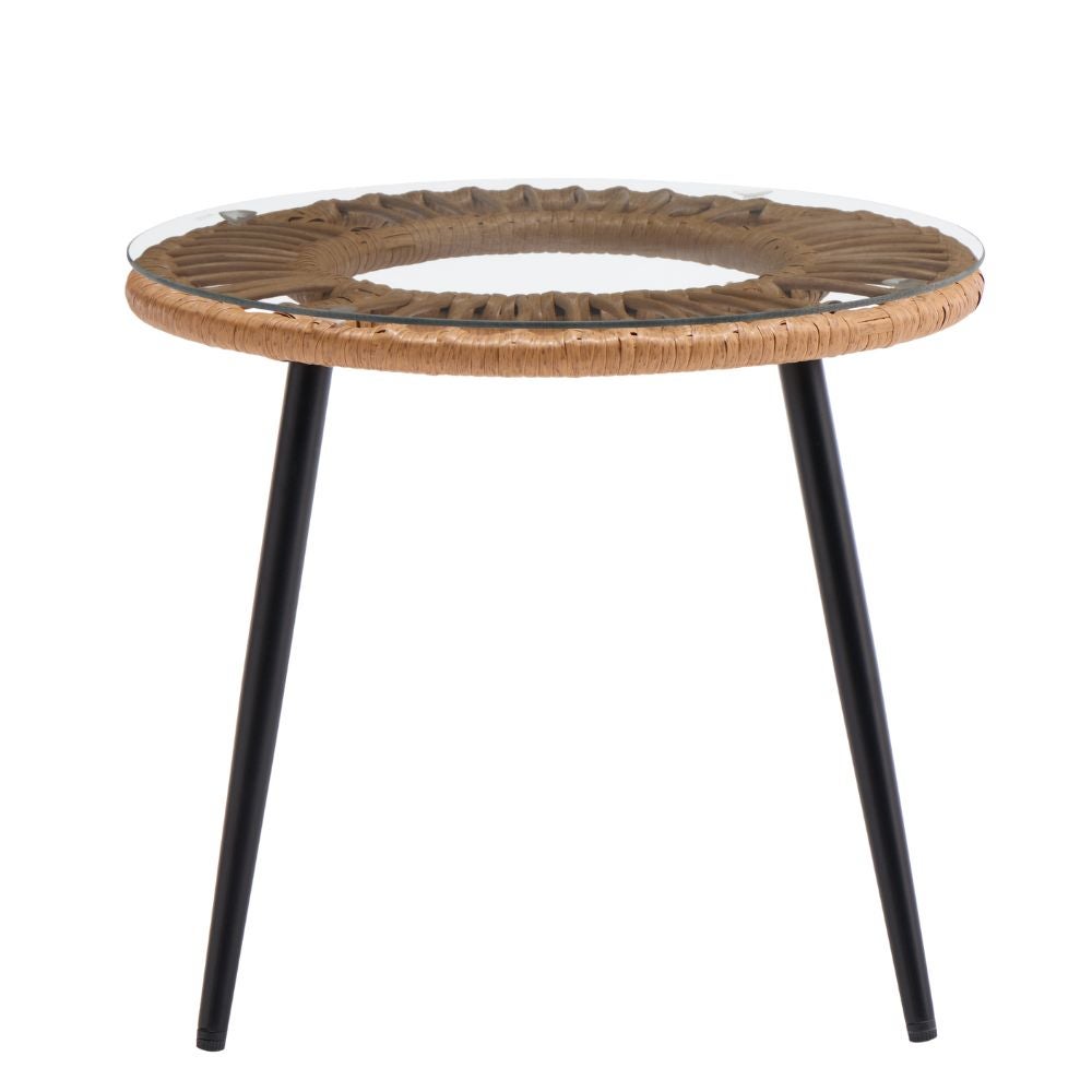 Ensemble de jardin en rotin pour balcon, comprenant 2 fauteuils et une table basse, structure en acier peint, coussins inclus, mobilier d'extérieur - 7