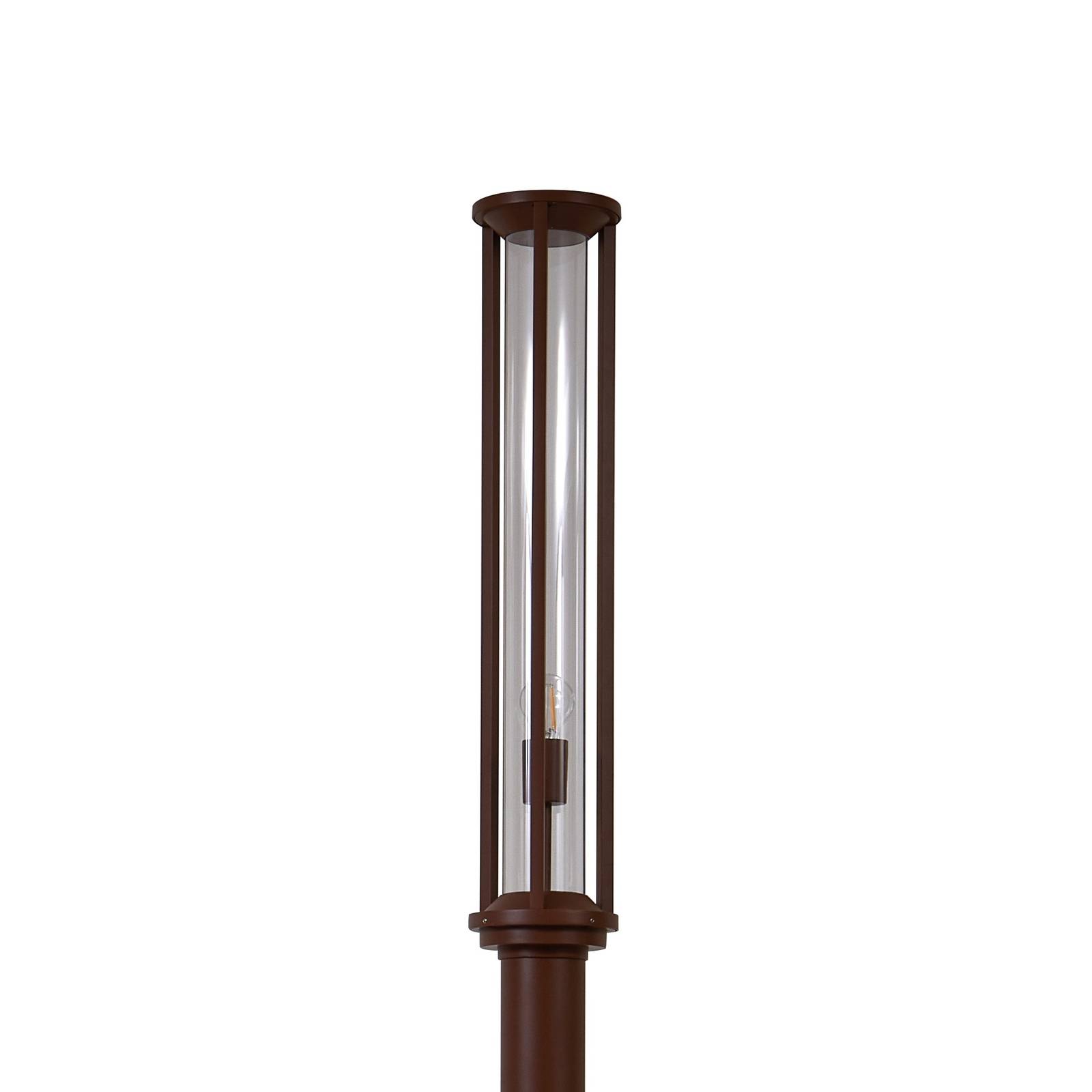 Lucande lampada da esterno Alivaro, color ruggine, 220 cm, E27, IP65, Candelabro, lampada da esterni - 8
