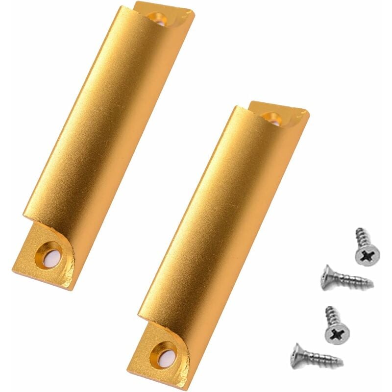 Aluminiowy Uchwyt Meblowy - Złoty uchwyt meblowy - Uchwyt do drzwi balkonowych, odpowiedni do drzwi przesuwnych, drzwi drewnianych (Złoty 4 szt.)