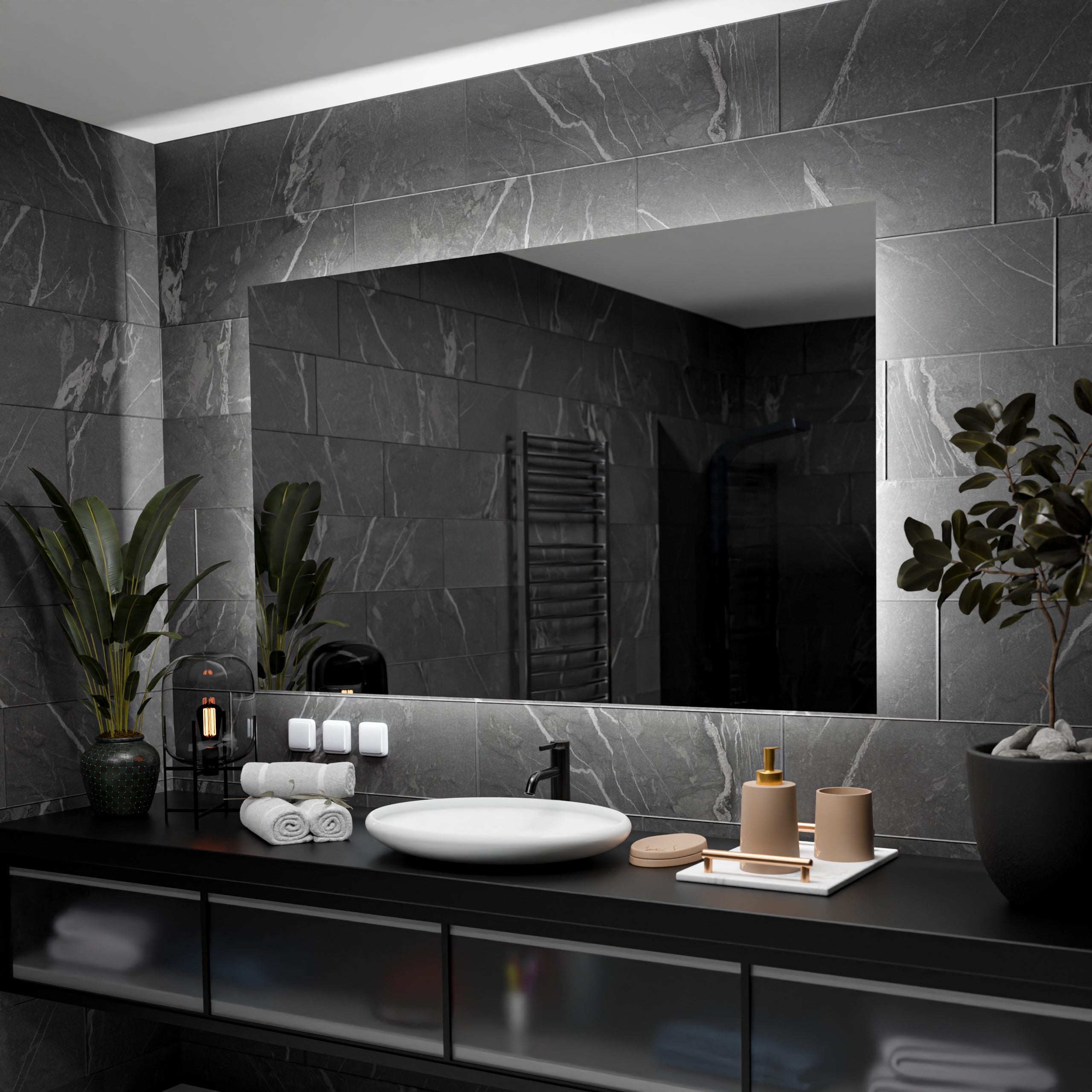 Specchio da bagno a LED - Dubai - 120 cm x 90 cm | Leroy Merlin