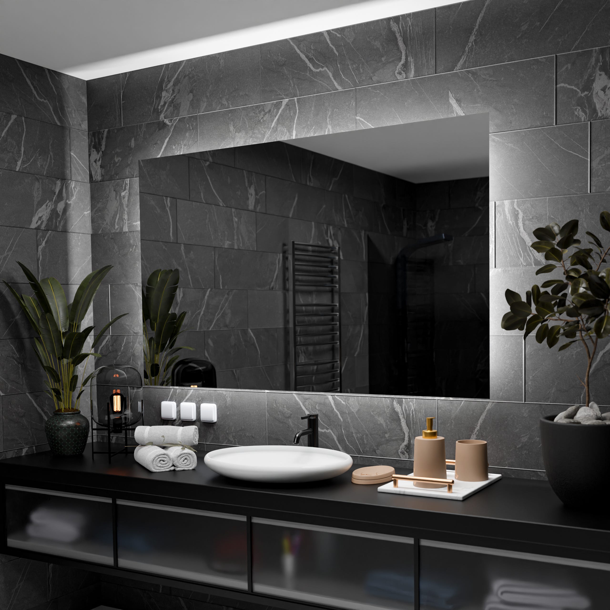 Specchio da bagno a LED - Dubai - 120 cm x 90 cm | Leroy Merlin Specchio da bagno a LED - Dubai - 120 cm x 90 cm | Leroy Merlin
