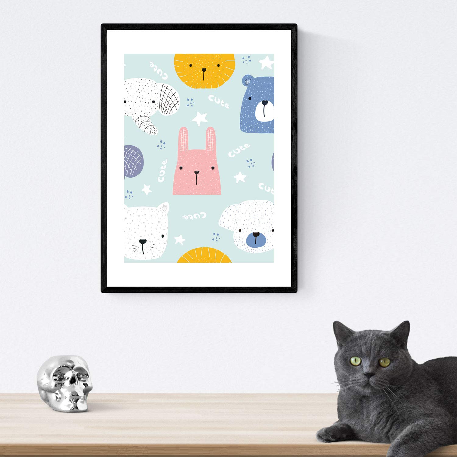 Poster de animales bebe. lamina de animales para ninos. sin marco - a3