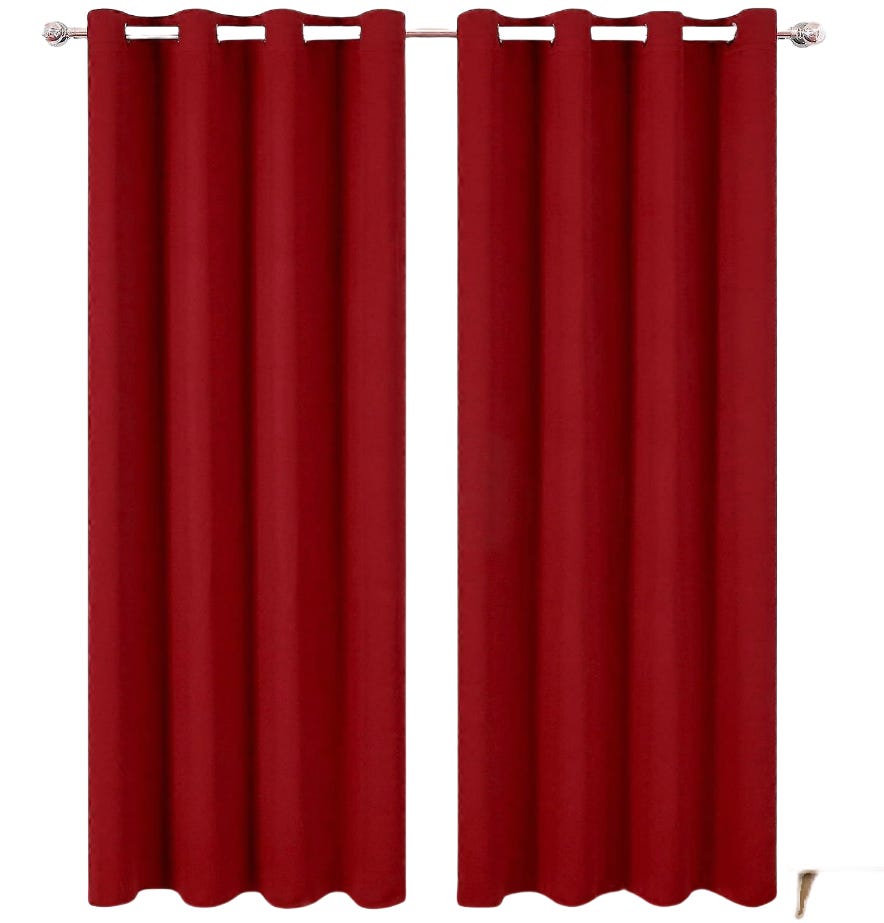 Rideaux Rouges 15 Ft Delong Rideaux rouges 52 x 84 pouces de long/Ensemble de 2 rideaux occultants ...