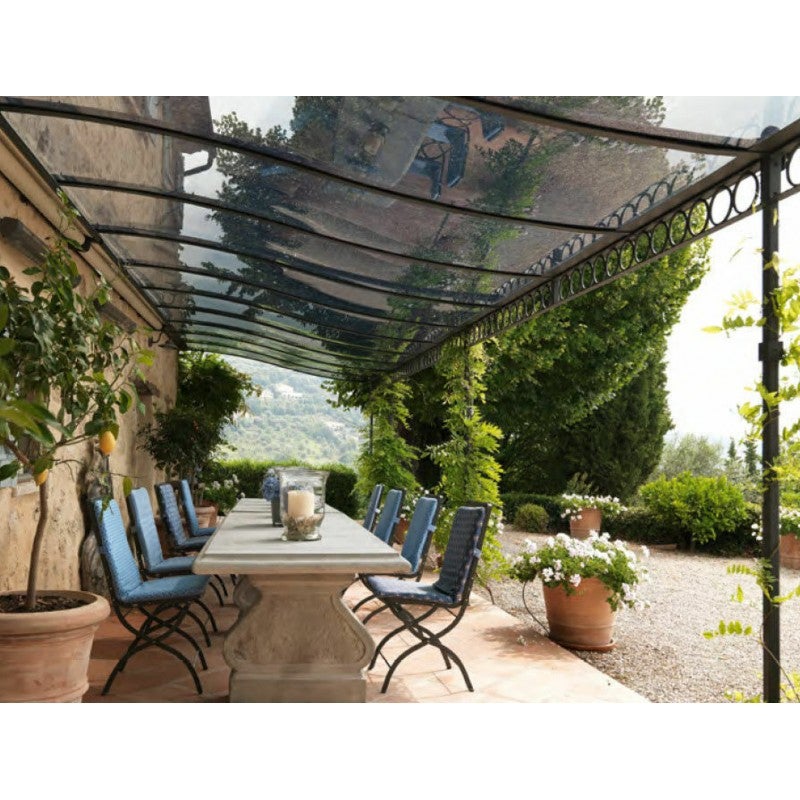 Telo PVC Trasparente 4x1m, 0,80mm Spessore, 850g/m² - Telo Cristal Solo Rinforzato sui Lati - Anti-UV, Impermeabile - Qualità Made in Italy - 6