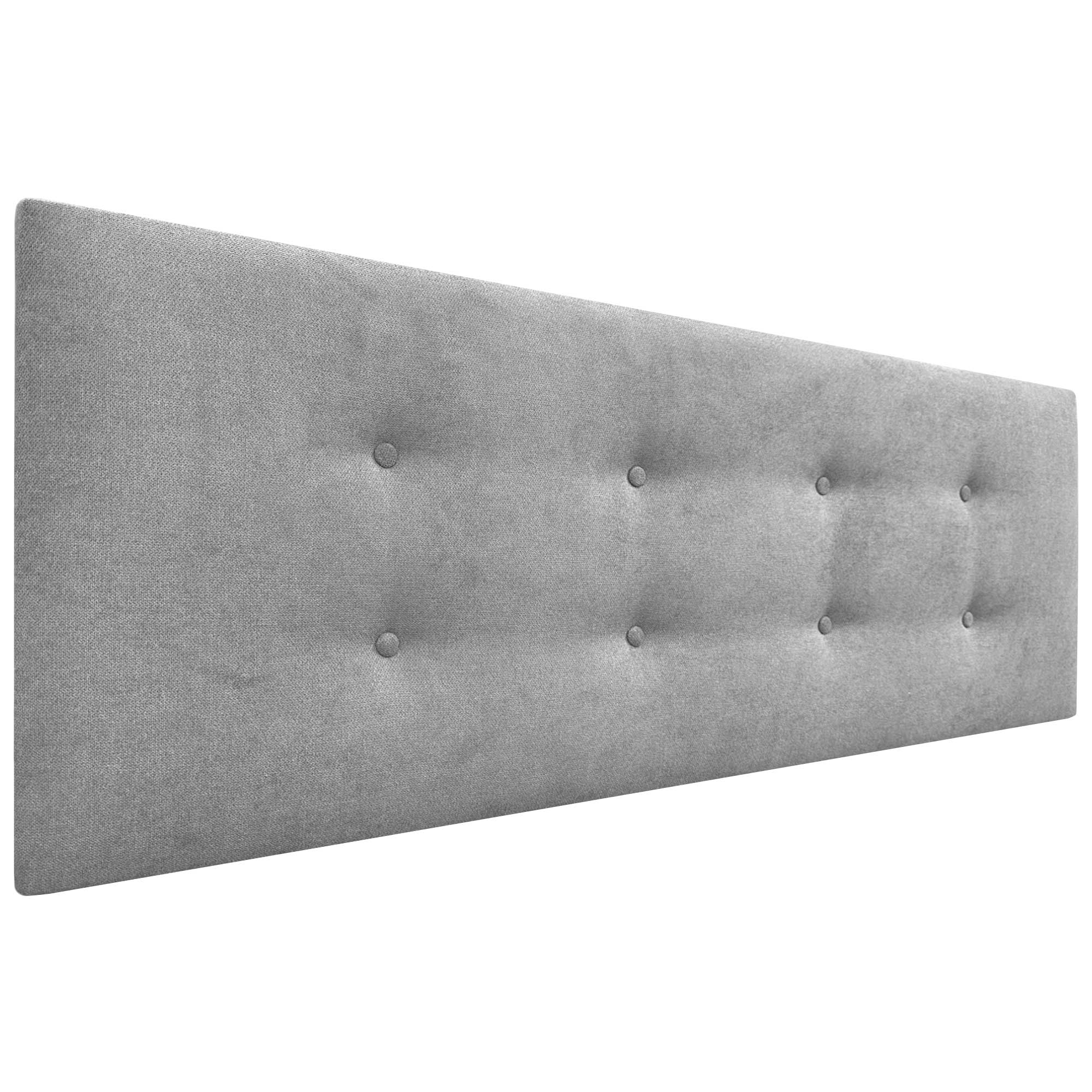 Dhome cabecero de tela aqualine pro con 2 hileras de botones cabezal tapizado cama lujo (gris, 145cm)