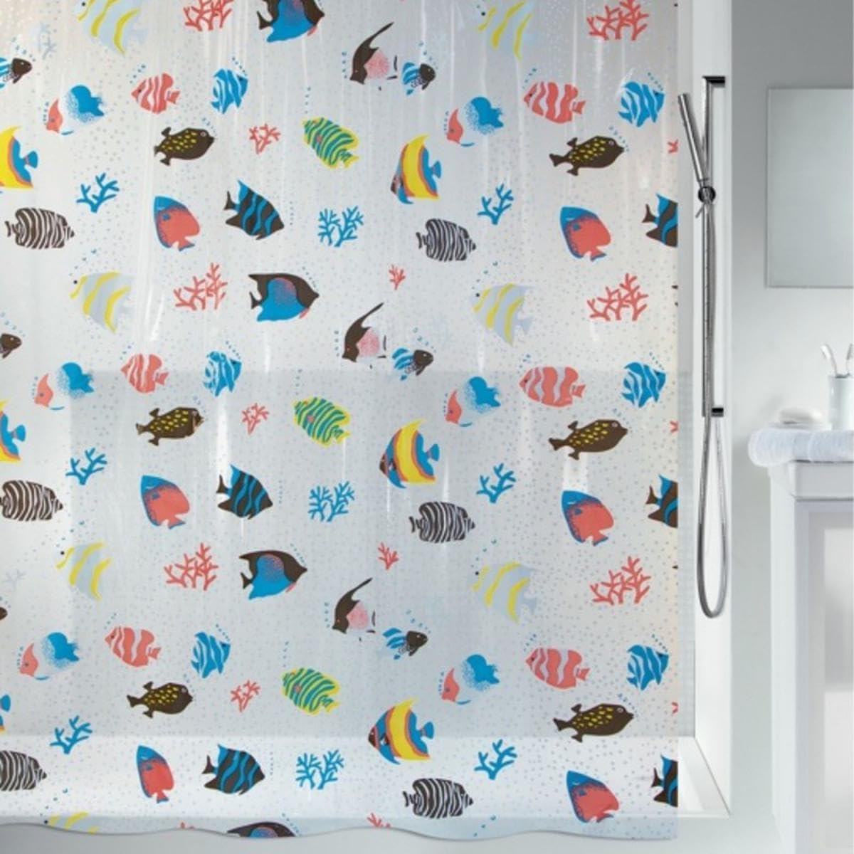 ZXMBF Divertida Cortina De Ducha Con Diseño De Perro Corgi, Tiburón, Olas Del Mar, Gaviota, Animales, Surf, Para Niños, Niños, Hombres, Divertida, Divertida, Tela Impermeable, Decoración De Baño, 72