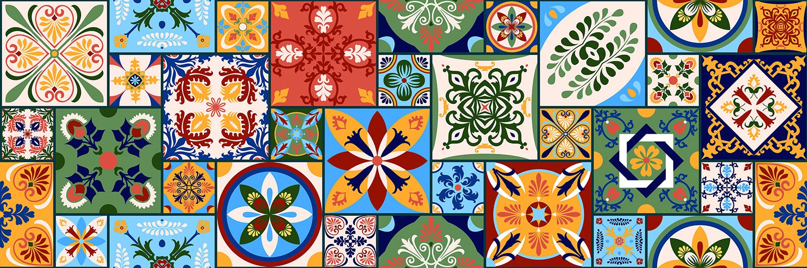 Crédence adhésive sticker décoratif pour cuisine - Effet carreaux de ciment - Adhésif MAT - 60x180 cm - 2