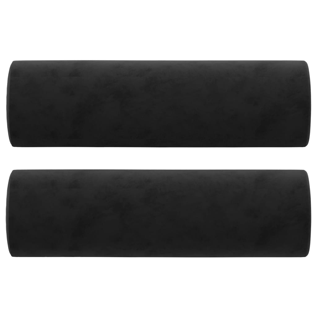 Maison Exclusive - Cuscini Decorativi 2 pz Nero Ø15x50 cm in Velluto - 2