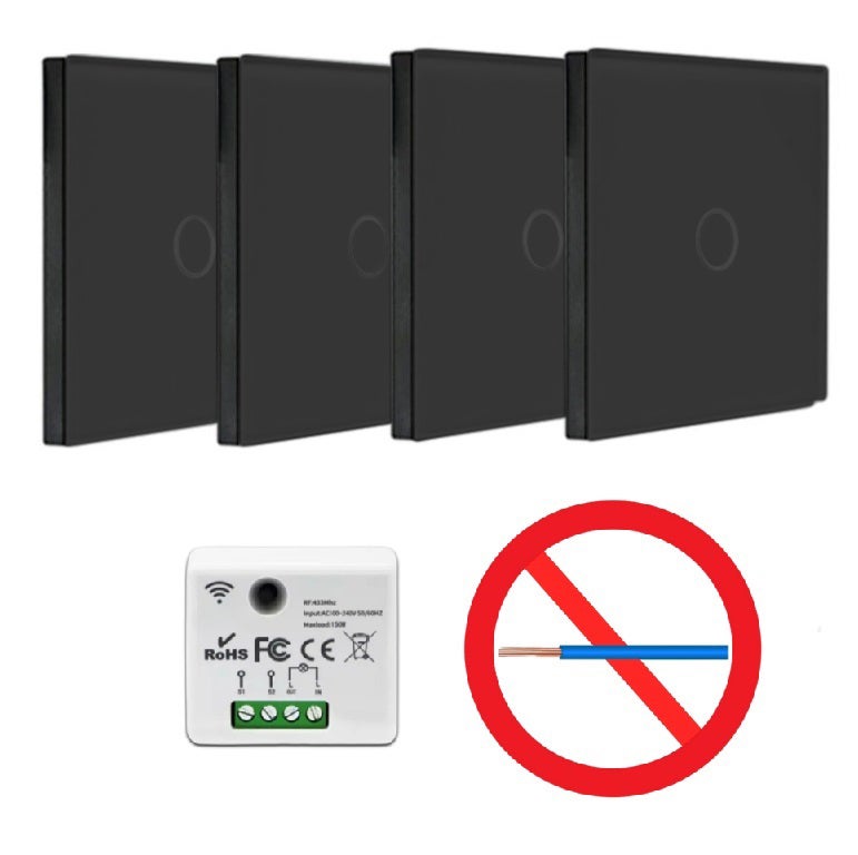 KIT Interrupteur sans fil tactile ET sans neutre requis Boutons va et — free download