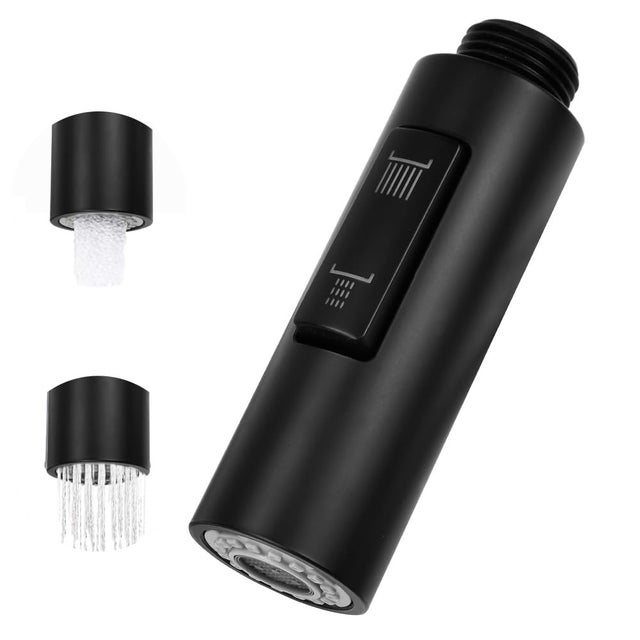 Filtro Depuratore Per Rubinetto Cucina Con 2 Cartucce Lavabili – Aeratore Miscelatore, In ABS Nero, Adattatori Inclusi, Facile Installazione