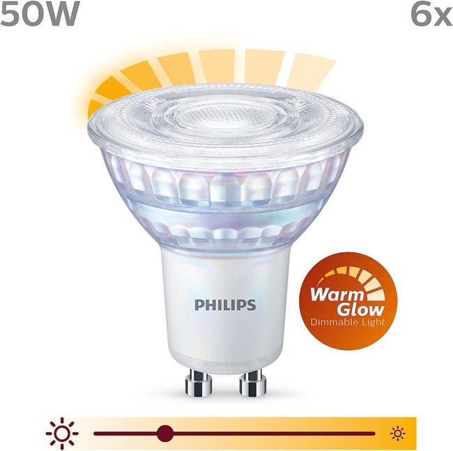 Philips Faretti LED GU10 - Pack Da 6, Equivalente 50W, Luce Bianca Calda, Non Dimmabile - Foto 11