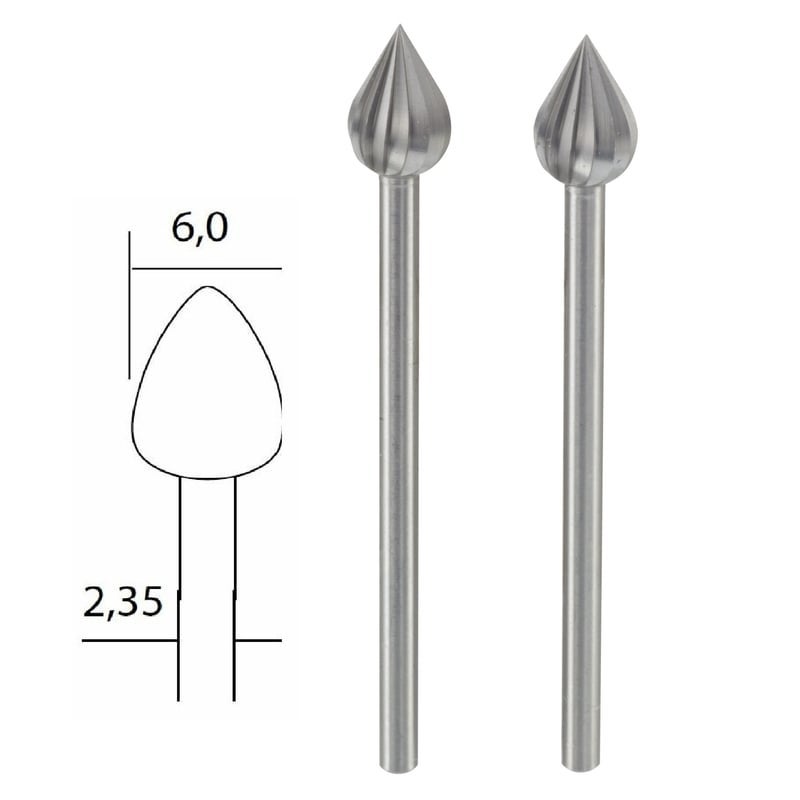 Set freze din otel-wolfram-vanadiu de forma picatura Micromot Proxxon ...