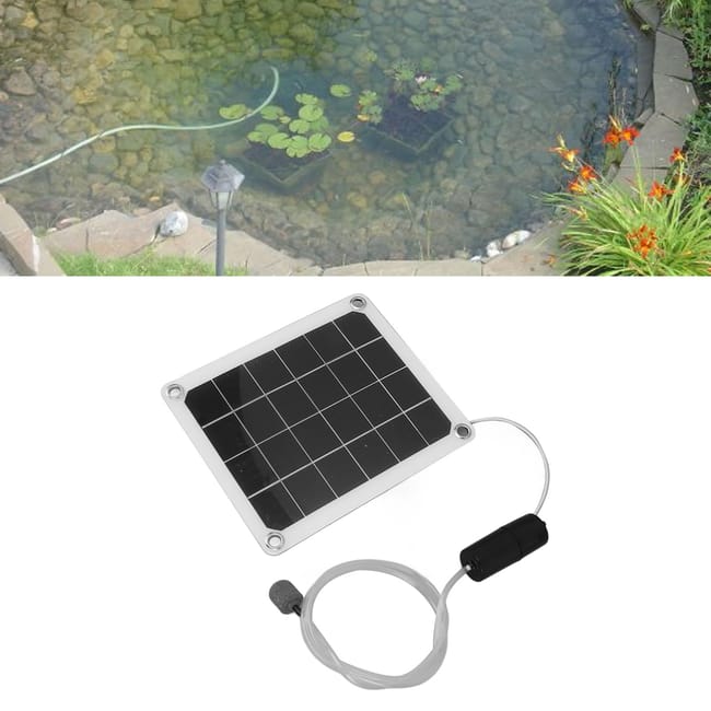 Pompa Aria Ad Energia Solare Per Laghetto O Acquario - Con Batteria E Pietra Porosa | Esterna - Foto 13
