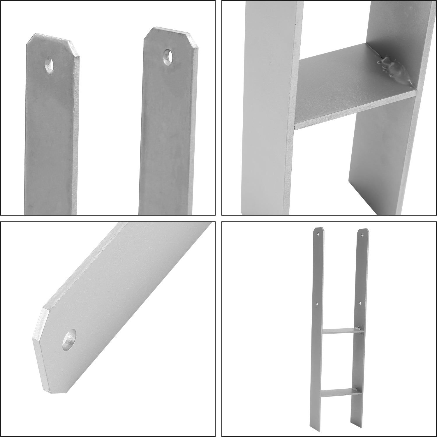 2x H Support de poteau H-ancre Patte de poteau Ancre de poteau Pied de poteau 141x600mm - 3
