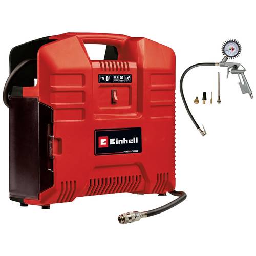 Kompresor przenośny Einhell 8 bar 130 l/min bezprzewodowy ergonomiczny czerwony