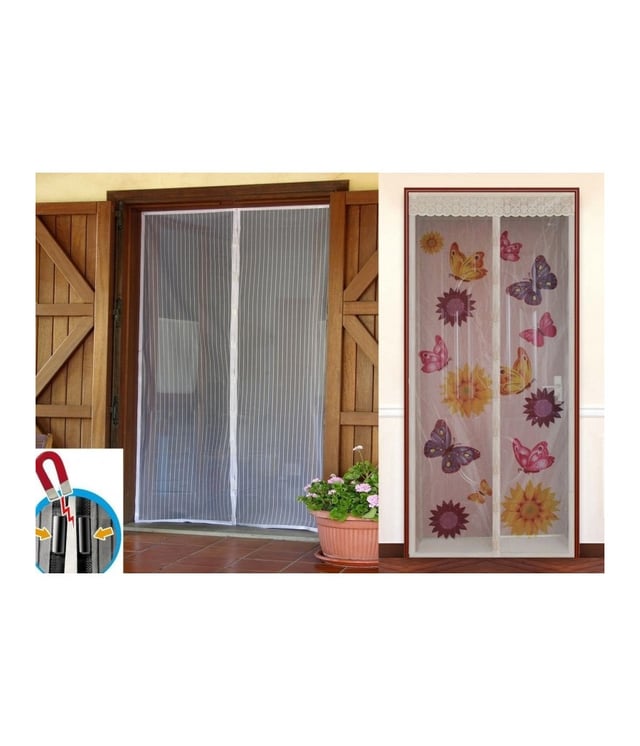 Trade Shop - Zanzariera Magnetica Calamita 100x220cm Universale Porta Finestra Zanzare Mosche -