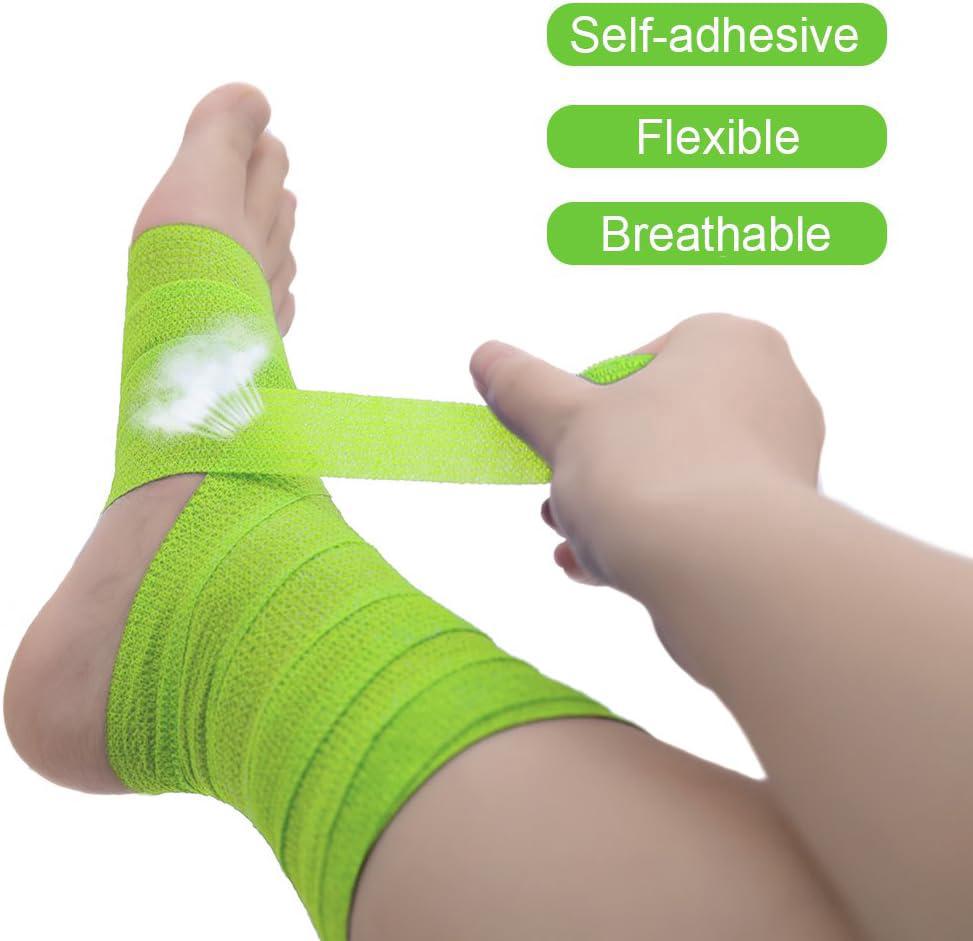 2,5 x 450 cm - 10 rotoli di nastro adesivo coesivo - Benda sportiva adesiva - Benda elastica autoadesiva - Benda medica - Striscia adesiva - 5