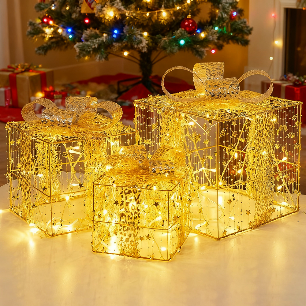 Boîte surprise Noël lumineuse – Manoir en papier 3D fait main – décoration féerique