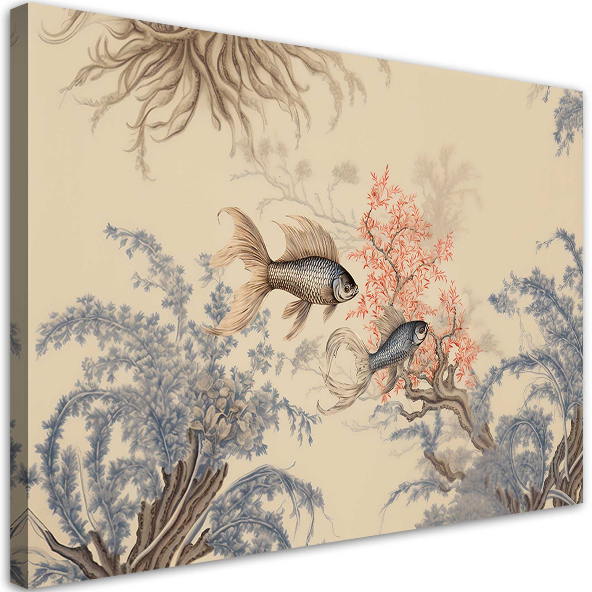 Obraz na płótnie, Ryby feng shui boho 90x60