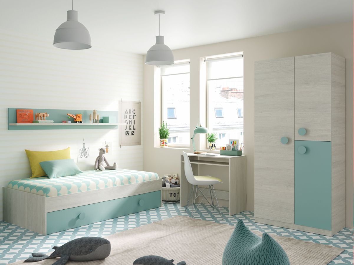 Bureau Studio Blanc Effet Bois Design Moderne 79x43xh78 Cm Fixe - 4