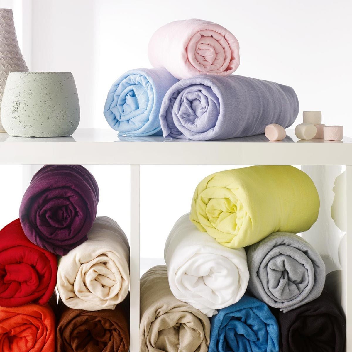 Drap housse Jersey - rose dragée 160 x 200 cm - 5