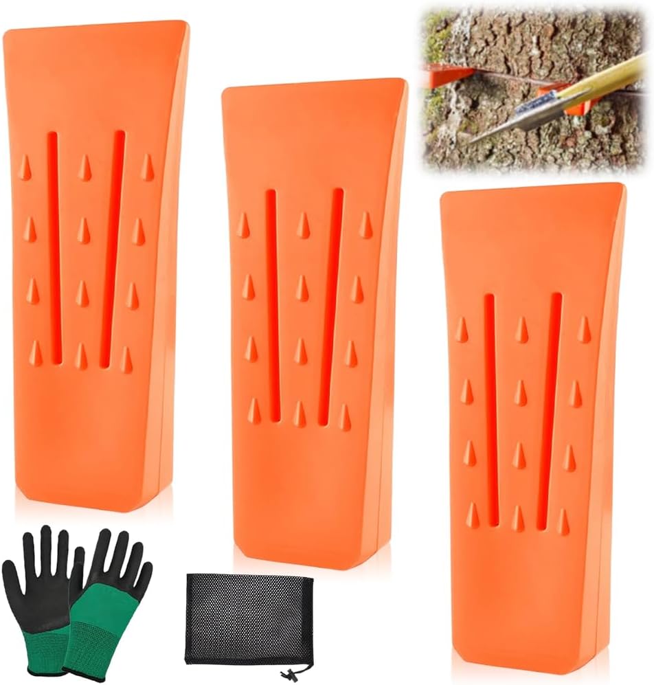 Coins d'abattage en 3 parties, coins forestiers en plastique de 15 cm ...