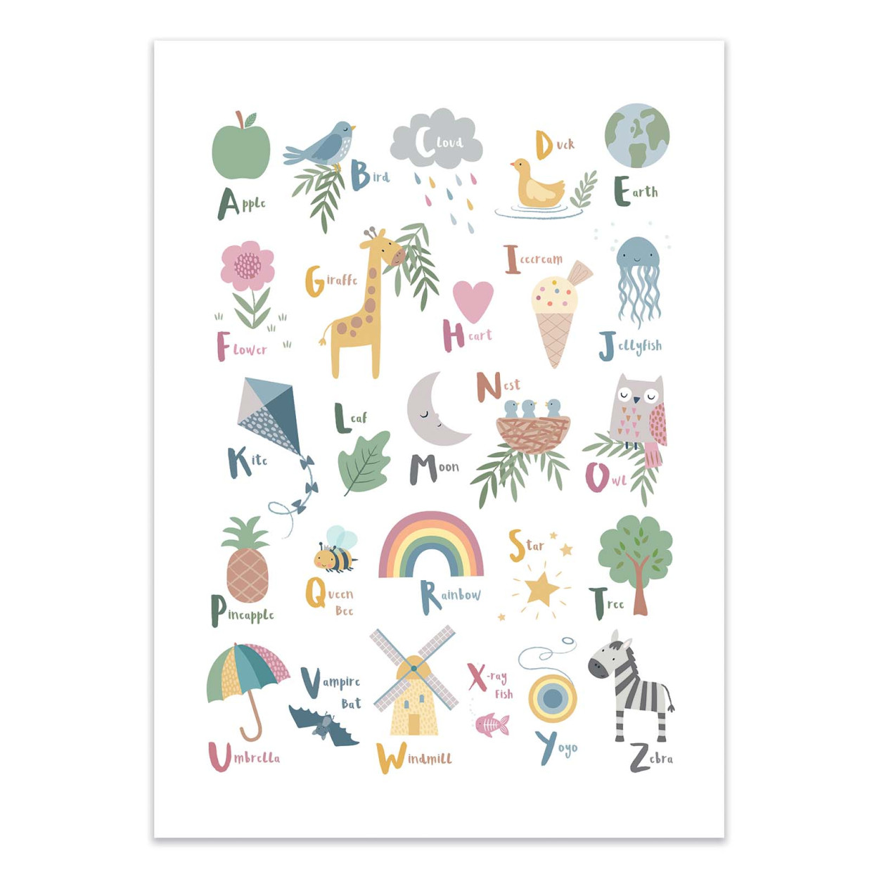 Art-poster - little things alphabet - klara hawkins - 30 x 40 cm