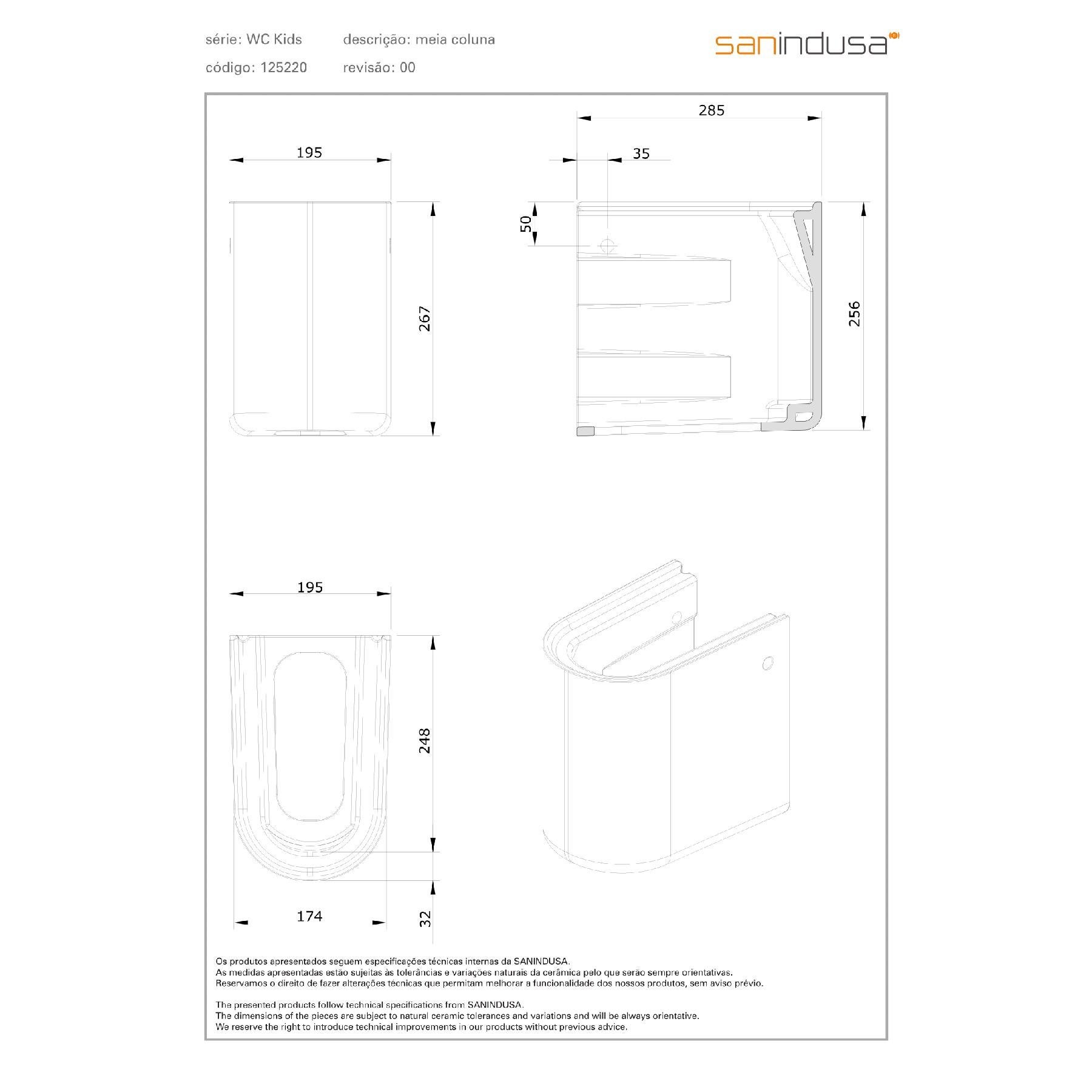 Demi colonne pour lavabo enfant WC kids sanitaires pour enfant blanc - 3