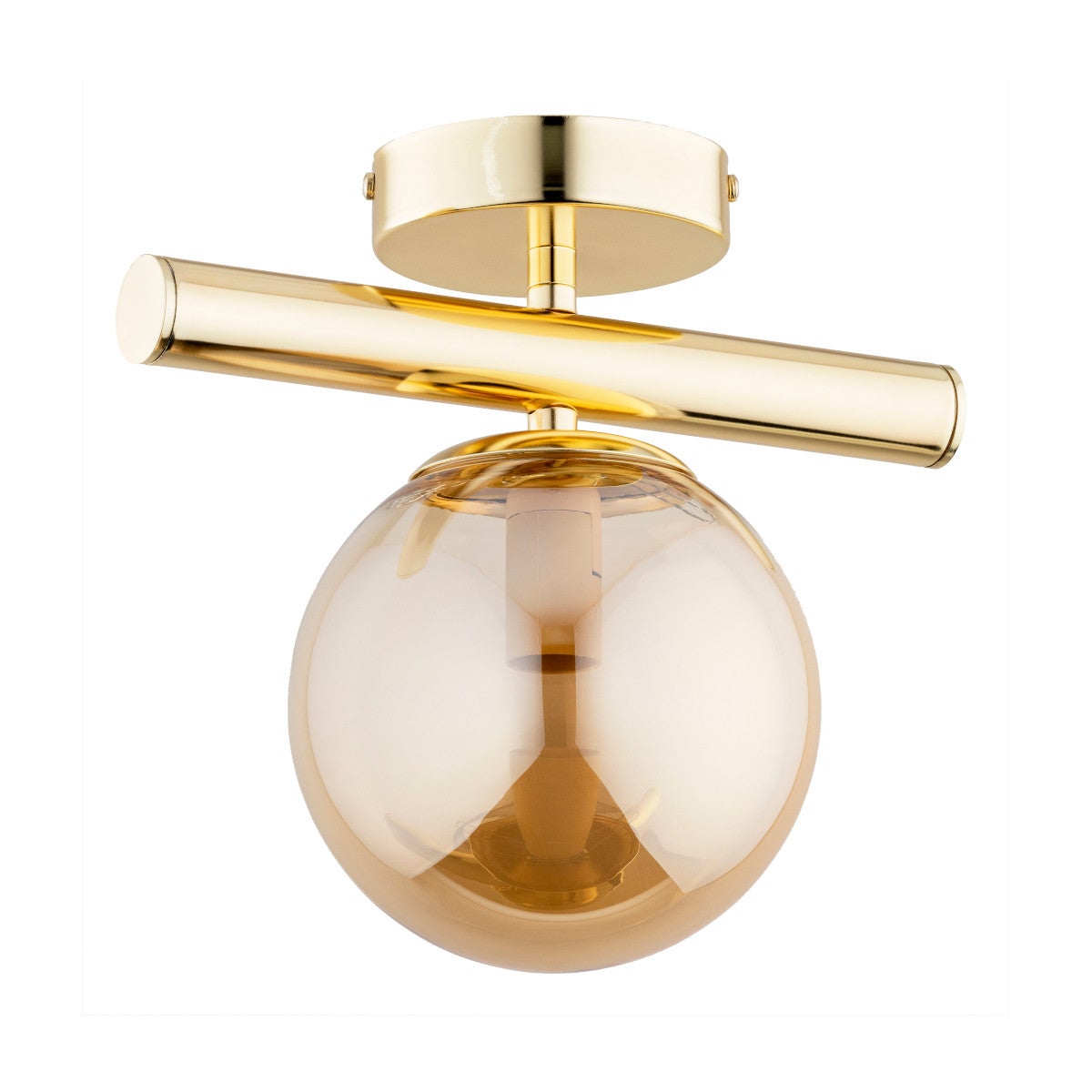 Lampa sufitowa wisząca Eral złoto-bursztynowy 1xE14x10W wym: 26 x 15 x 26 cm szkło Alfa