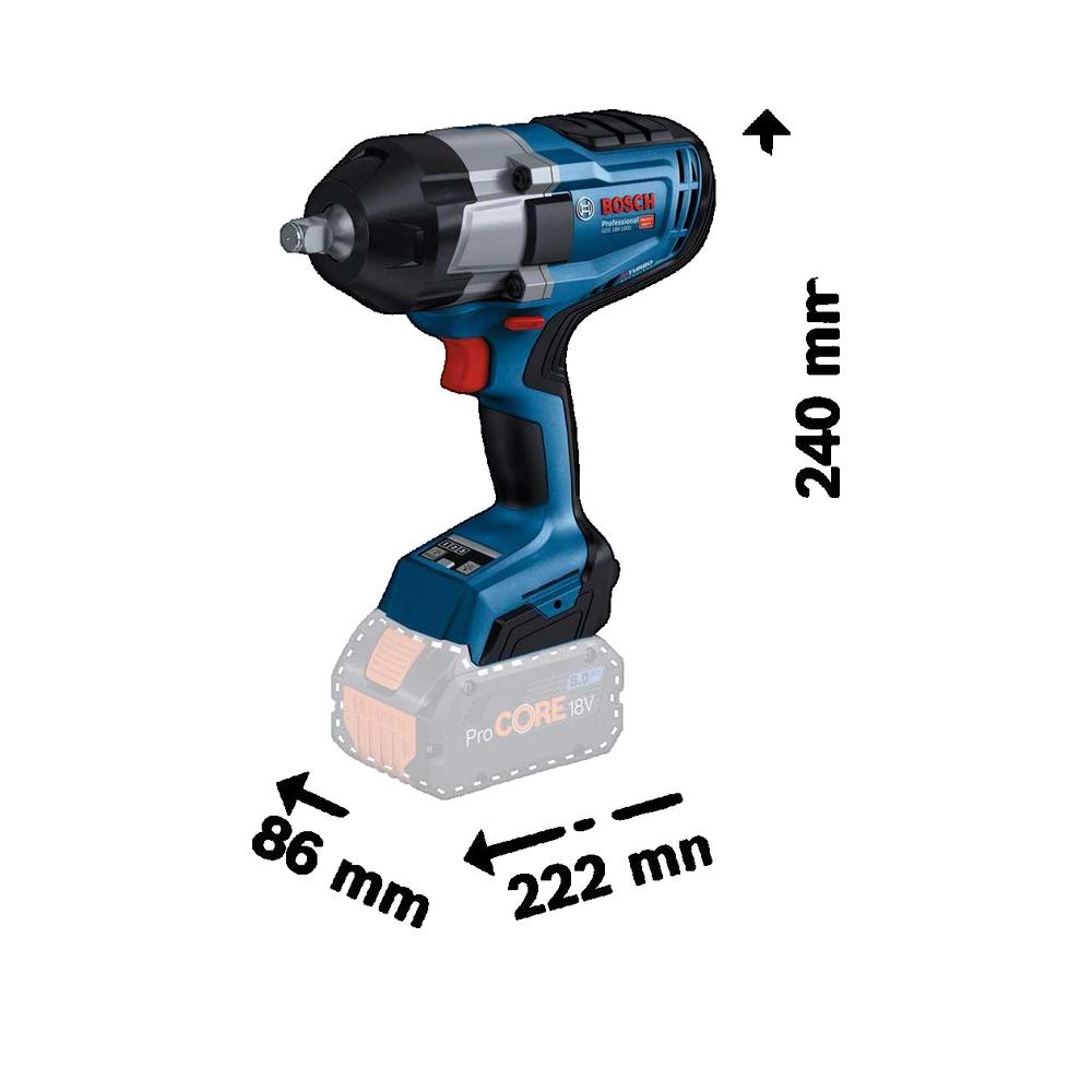 Klucz udarowy Bosch GDS 18V-1000 Profesjonalny 1000 Nm i bateria 18V - 2