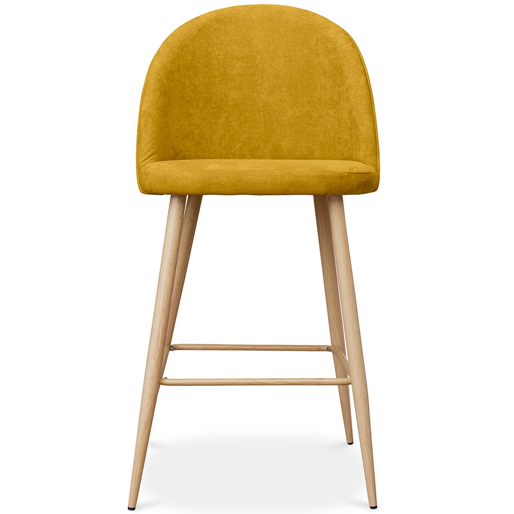 Tabouret tapissé en tissu - design scandinave - 66cm - Bennett Beige - 3