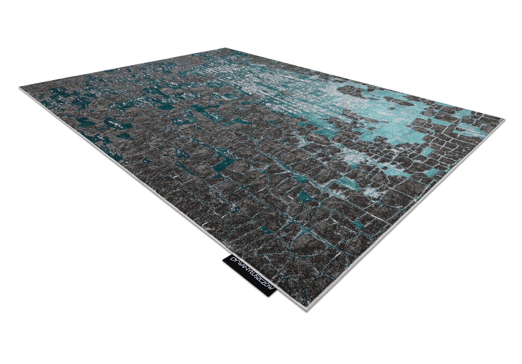 Dywan DE LUXE nowoczesny 2079 Vintage przecierany - Strukturalny zielony / antracyt 180x270 cm - 4
