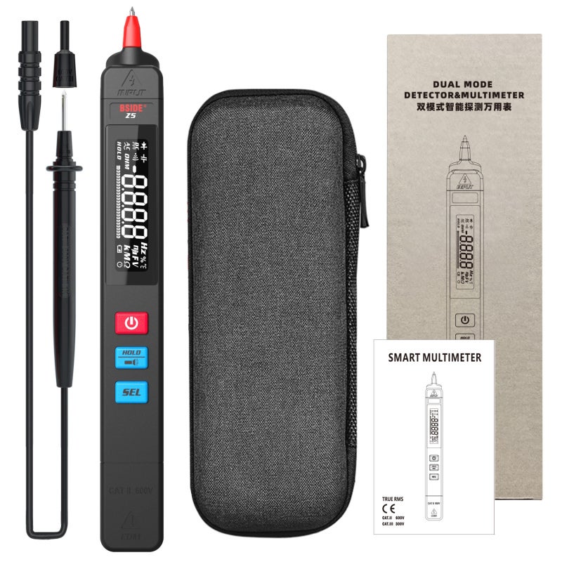 Przenośny inteligentny multimetr, precyzyjny multimetr z funkcją NCV, pomiar napięcia, rezystancji, pojemności, częstotliwości, diody i wykrywania