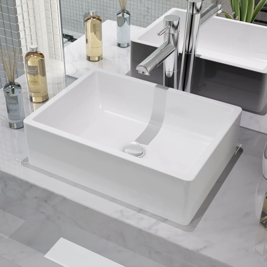 Lavabo Céramique Blanc 41 x 30 x 12 cm - 6