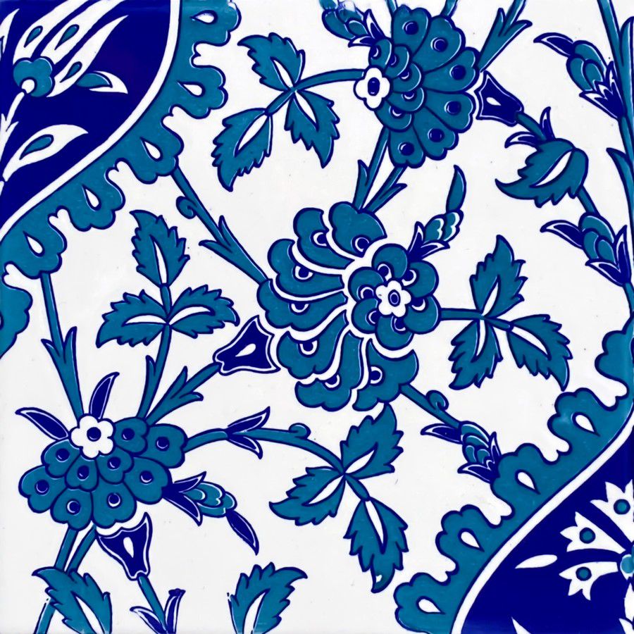 Cerames- Erol, piastrelle in ceramica Iznik 20 x 20 cm, confezione da 12 pezzi (0,48 m2) | Piastrelle in ceramica con motivi orientali - 2