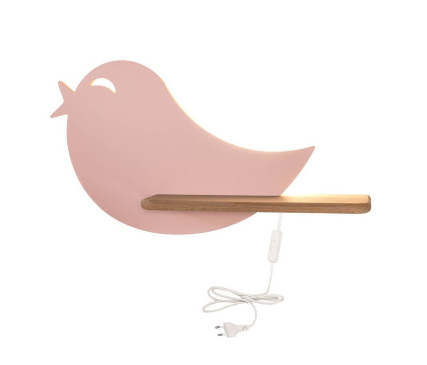 Kinkiet ścienny Bird różowo-jasne drewno LED 4W 4000K 250lm wym: 21,5 x 40 x 12 cm metal IP20 Candellux