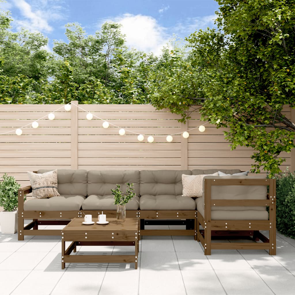 Zestaw ogrodowy vidaXL 6 szt Drewno sosnowe lite Design modułowy