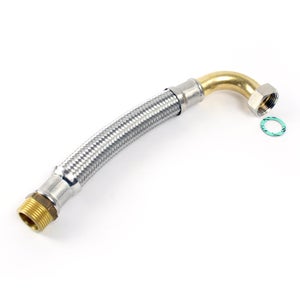 Tuyau Flexible Blindé 1000mm DN13 - écrou 3/4 Et Filetage 1/2, Acier Et EPDM, Pour Raccordement Eau, Chauffage, Sanitaire