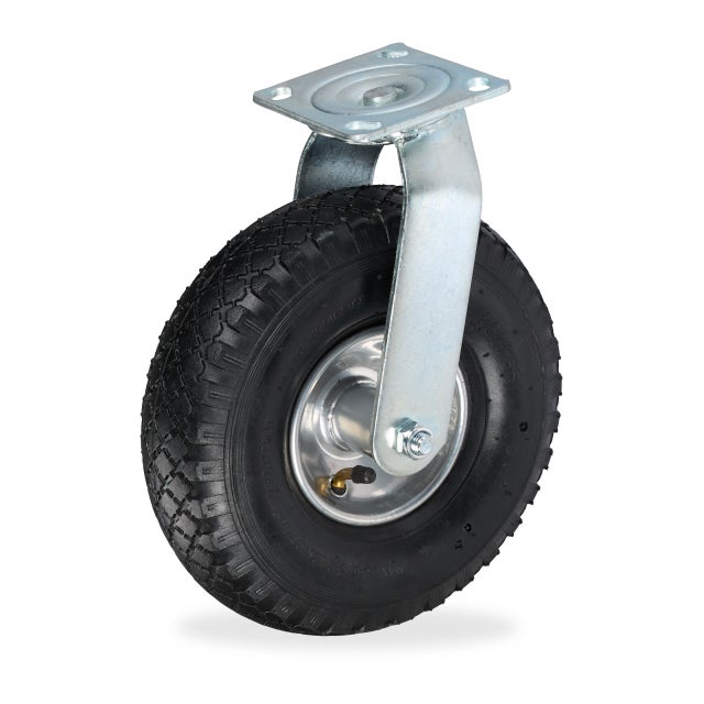 Ruote girevoli, set di 4 ruote girevoli for carichi pesanti in gomma for carrello for mobili, ruote girevoli mobili, ruote industriali girevoli a 360°, ruota di ricambio, stelo M14x60mm (freno 125 mm