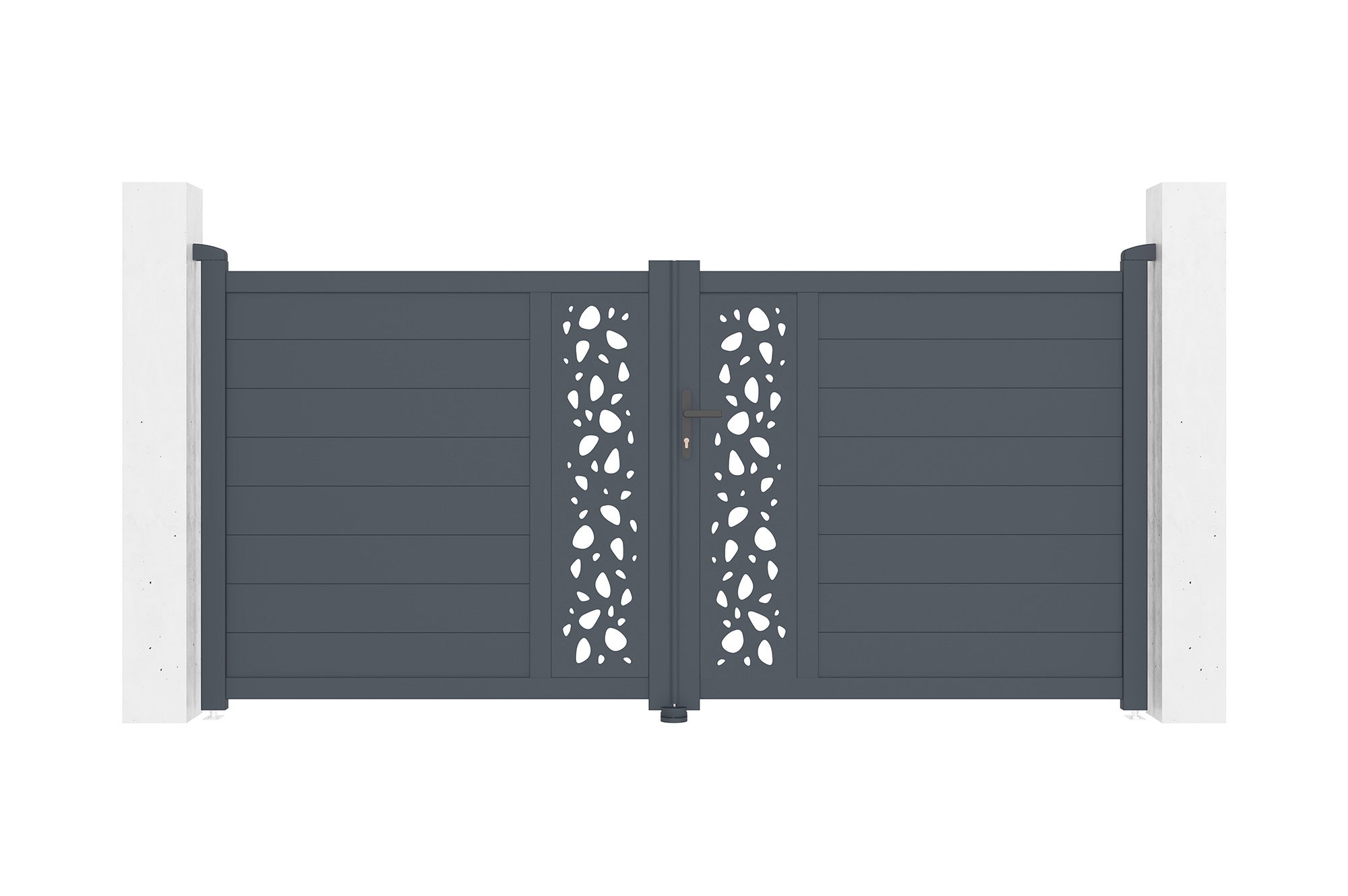 Portail battant 3m SUNNY H.140cm aluminium gris - 3