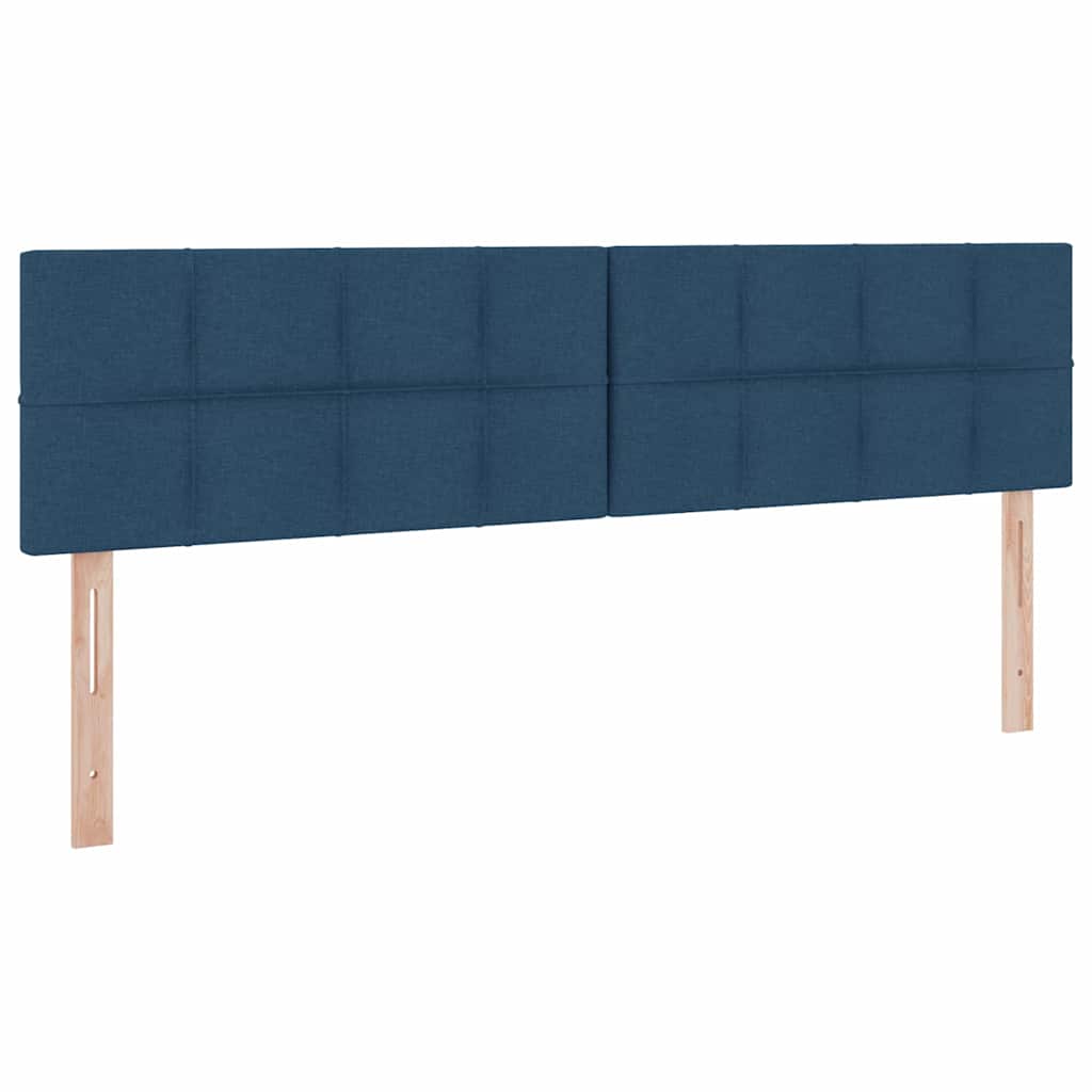 Lit avec rangement et matelas bleu 180 x 200 cm en velours - 9