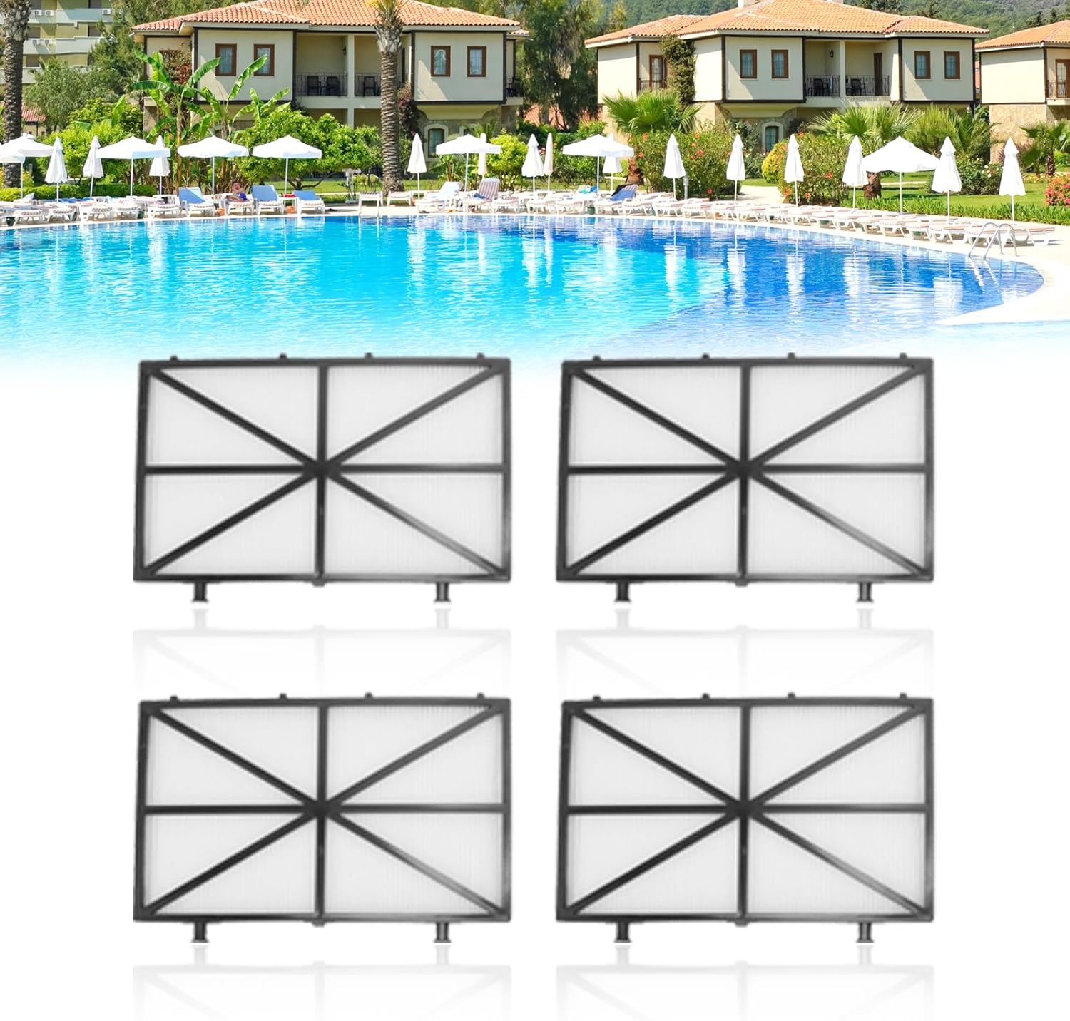 Zestaw 4 ultradrobnych filtrów wkładowych do robotów czyszczących baseny, zastępuje Dolphin Nautilus M400 M500 CC Plus (nr ref. 1234).:9991432-R4).