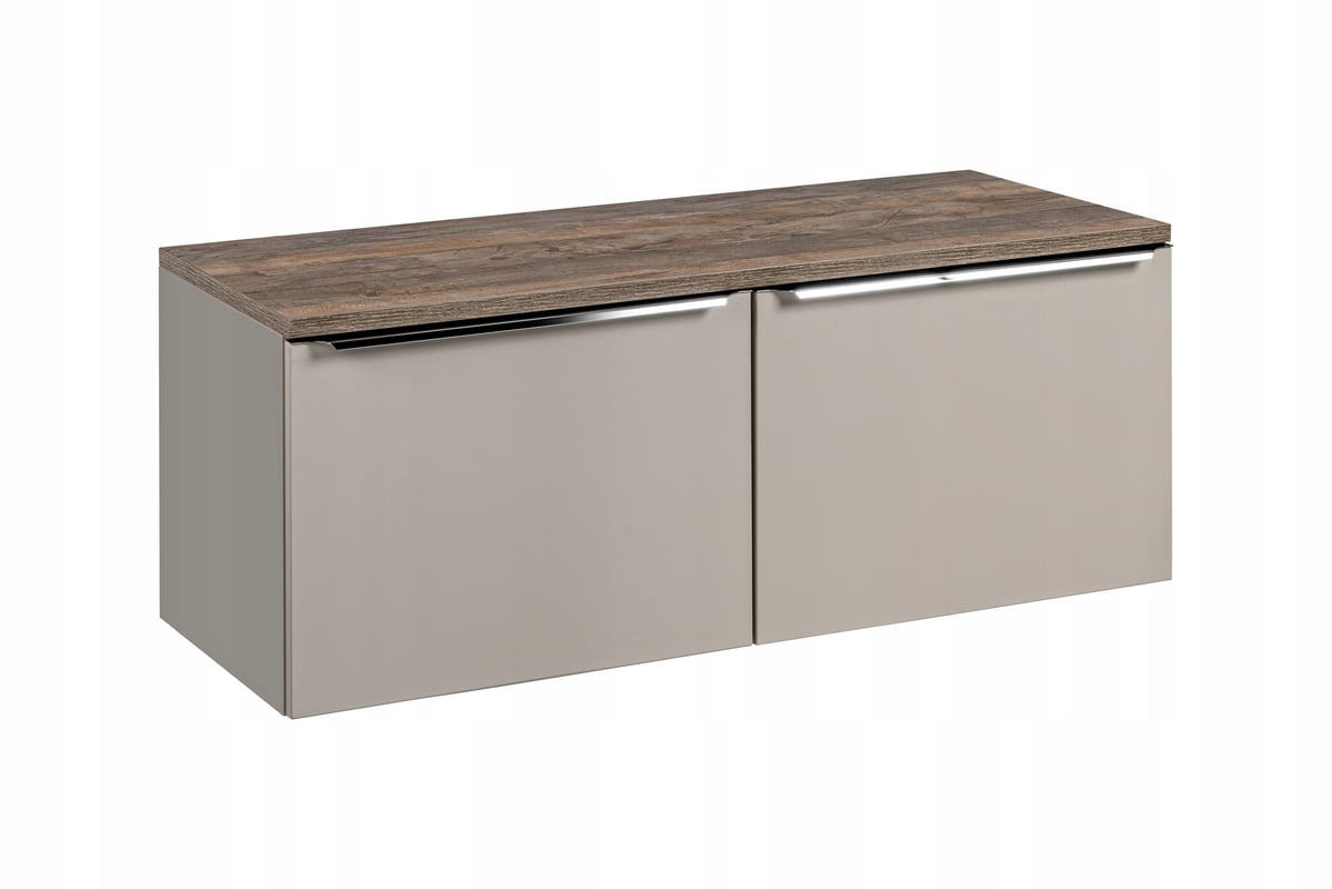 Szafka łazienkowa SANTA FE 120 cm taupe z blatem dąb Santa Fe pod umywalki