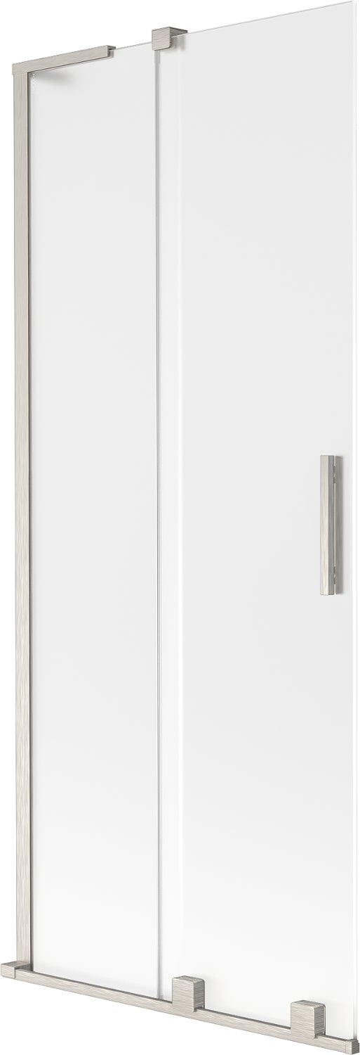 Mexen Velar L parawan nawannowy 2-skrzydłowy rozsuwany 80 x 150 cm, szron, nikiel szczotkowany - 896-080-003-31-97