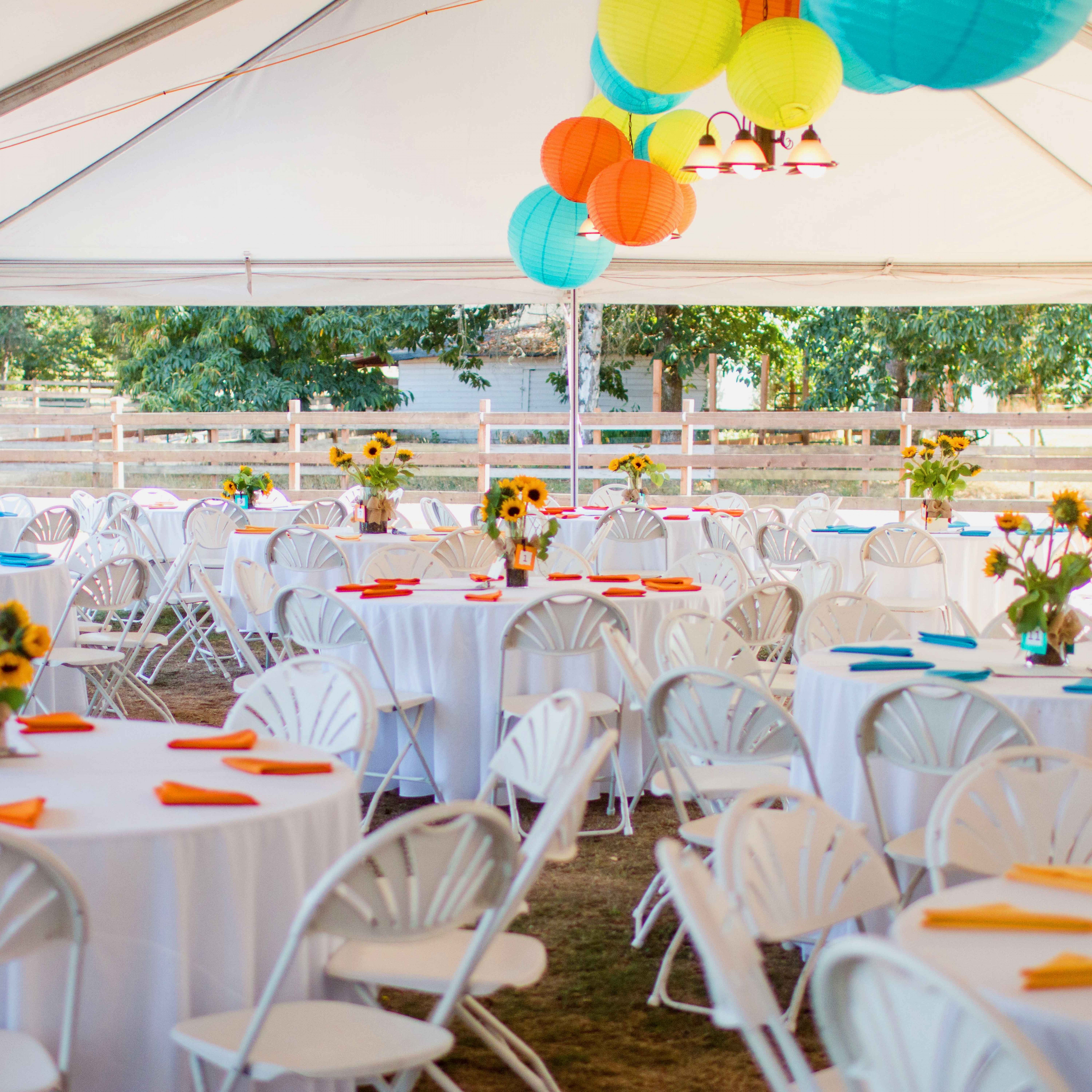 8 chaises pliantes de réception blanches - 5