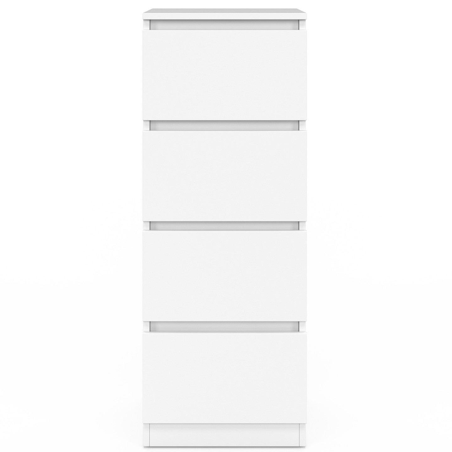 Meuble d'appoint 4 tiroirs TOMI 30x30x80 cm chiffonnier pour entrée salle de bain bois blanc - 3
