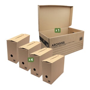 Kit De Déménagement Carton Market Brun – Pack Complet Avec 3 Tailles De Cartons Et Adhésifs