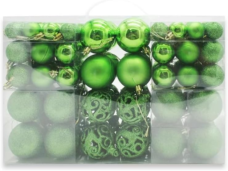 Décoration Sapin Fini Brillant Mat Pailleté SHareconn Lot De 112 Boules Décoratives Colorées En Plastique Décoration Sapin Plastique Durable